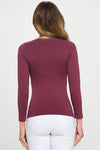 Plum Women’s Seamless Long Sleeve Round Crew Neck Stretchy Top 