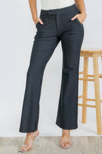 Elite Chic Stretch Ponte Pants w/ Side Slit