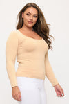 Plus Size Women’s Sculpted Seamless Long Sleeve Top