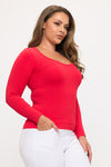 Plus Size Women’s Sculpted Seamless Long Sleeve Top