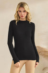 Seamless Soft Modal Mock Neck Long Sleeve Top