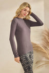 Seamless Soft Modal Mock Neck Long Sleeve Top