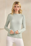 Seamless Soft Modal Mock Neck Long Sleeve Top