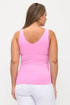 Plus Size Reversible Neckline Seamless Tank w/ Built-in Bra