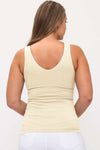 Plus Size Reversible Neckline Seamless Tank w/ Built-in Bra