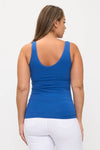 Plus Size Reversible Neckline Seamless Tank w/ Built-in Bra