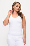 Plus Size Reversible Neckline Seamless Tank w/ Built-in Bra