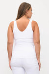 Plus Size Reversible Neckline Seamless Tank w/ Built-in Bra
