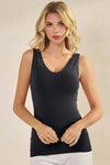Reversible Neckline Seamless Tank with Built-in Bra