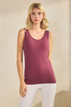 Reversible Neckline Seamless Tank with Built-in Bra