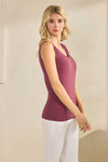 Reversible Neckline Seamless Tank with Built-in Bra