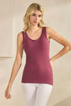 Reversible Neckline Seamless Tank with Built-in Bra