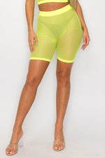 Women's Sheer Fishnet Biker Shorts