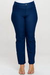 Straight Leg Jeggings, Denim Leggings, Elastic Waist Jean Pants for Women