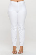 Straight Leg Jeggings, Denim Leggings, Elastic Waist Jean Pants for Women