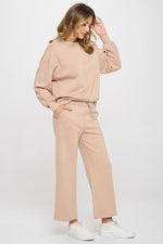 Sweatshirt and Straight Leg Pants Set