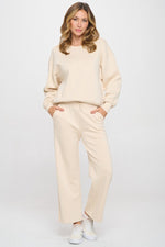 Sweatshirt and Straight Leg Pants Set