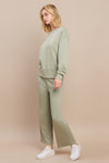 Sweatshirt and Straight Leg Pants Set