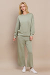 Sweatshirt and Straight Leg Pants Set