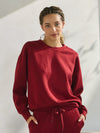 Maroon Women’s Ultra Soft Scuba Crew Neck Long Sleeve Sweater Top