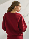 Maroon Women’s Ultra Soft Scuba Crew Neck Long Sleeve Sweater Top