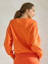 Red Orange Women’s Ultra Soft Scuba Crew Neck Long Sleeve Sweater Top