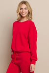 Crimson Women’s Ultra Soft Scuba Crew Neck Long Sleeve Sweater Top