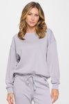 Grey Women’s Ultra Soft Scuba Crew Neck Long Sleeve Sweater Top