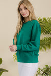 Kelly Green Women’s Ultra Soft Scuba Crew Neck Long Sleeve Sweater Top