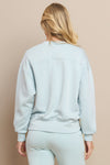 Light Blue Women’s Ultra Soft Scuba Crew Neck Long Sleeve Sweater Top