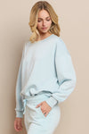 Light Blue Women’s Ultra Soft Scuba Crew Neck Long Sleeve Sweater Top