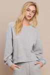 Women's Relaxed Ribbed Corduroy Long Sleeve Top