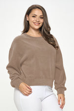 Women's Plus Size Crewneck Corduroy Sweatshirt (XL only)