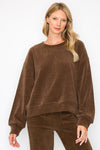 Women's Relaxed Ribbed Corduroy Long Sleeve Top