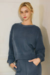 Women's Relaxed Ribbed Corduroy Long Sleeve Top