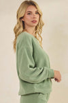 Women's Relaxed Ribbed Corduroy Long Sleeve Top