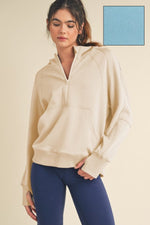 Women's Half-Zip Scuba Hoodie with Thumb Hole