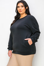 Plus Size Women's Ultra Soft Oversized Crewneck Top