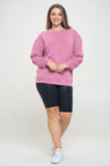 Plus Size Women's Comfort Drape Oversized Crewneck Top