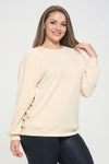 Plus Size Women's Comfort Drape Oversized Crewneck Top