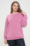 Plus Size Women's Comfort Drape Oversized Crewneck Top