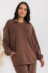 Plus Size Women's Comfort Drape Oversized Crewneck Top