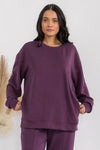 Plus Size Women's Comfort Drape Oversized Crewneck Top