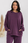 Plus Size Women's Comfort Drape Oversized Crewneck Top