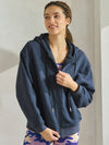 Navy Blue Relaxed Fit Travel Fleece Hoodie with Pockets