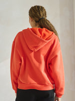 Orange Relaxed Fit Travel Fleece Hoodie with Pockets