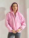 Pink Relaxed Fit Travel Fleece Hoodie with Pockets