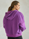Purple Relaxed Fit Travel Fleece Hoodie with Pockets