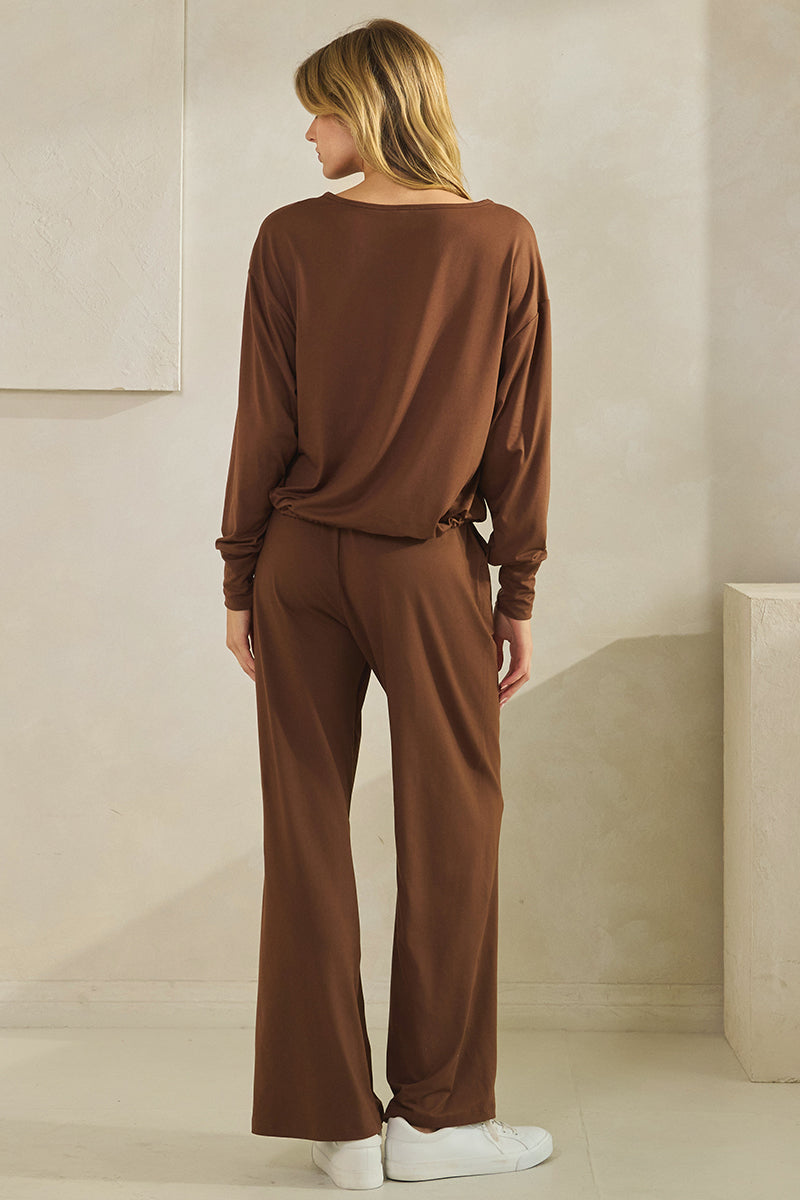 Effortless Chic Tie Hem Top & Pants Set