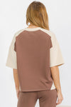 Womens Fashion Color-Block Top 2-Tone Extra Soft and Breathable